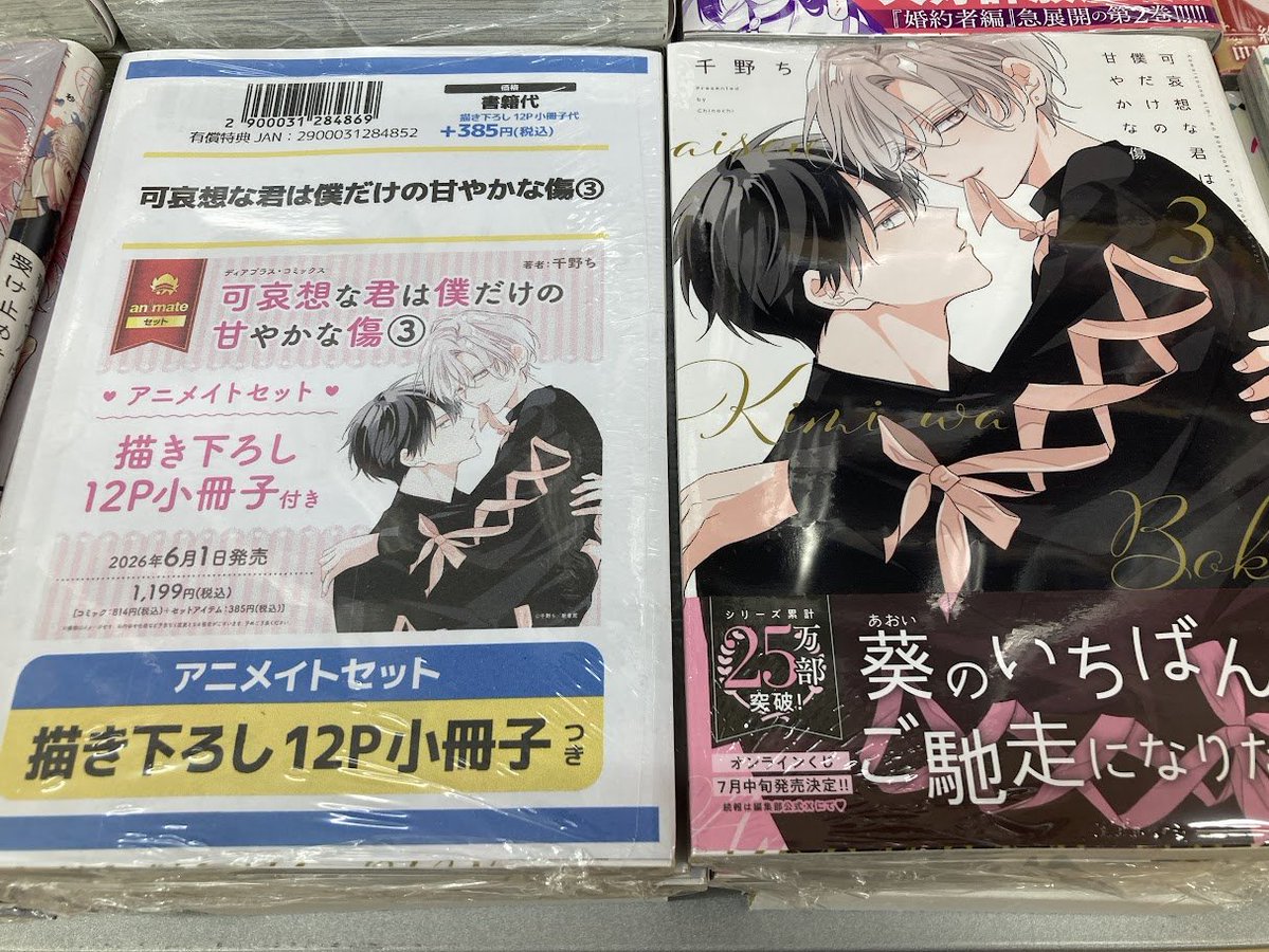 書籍入荷情報】 可哀想な君は僕だけの甘やかな傷 3 アニメイトセットが