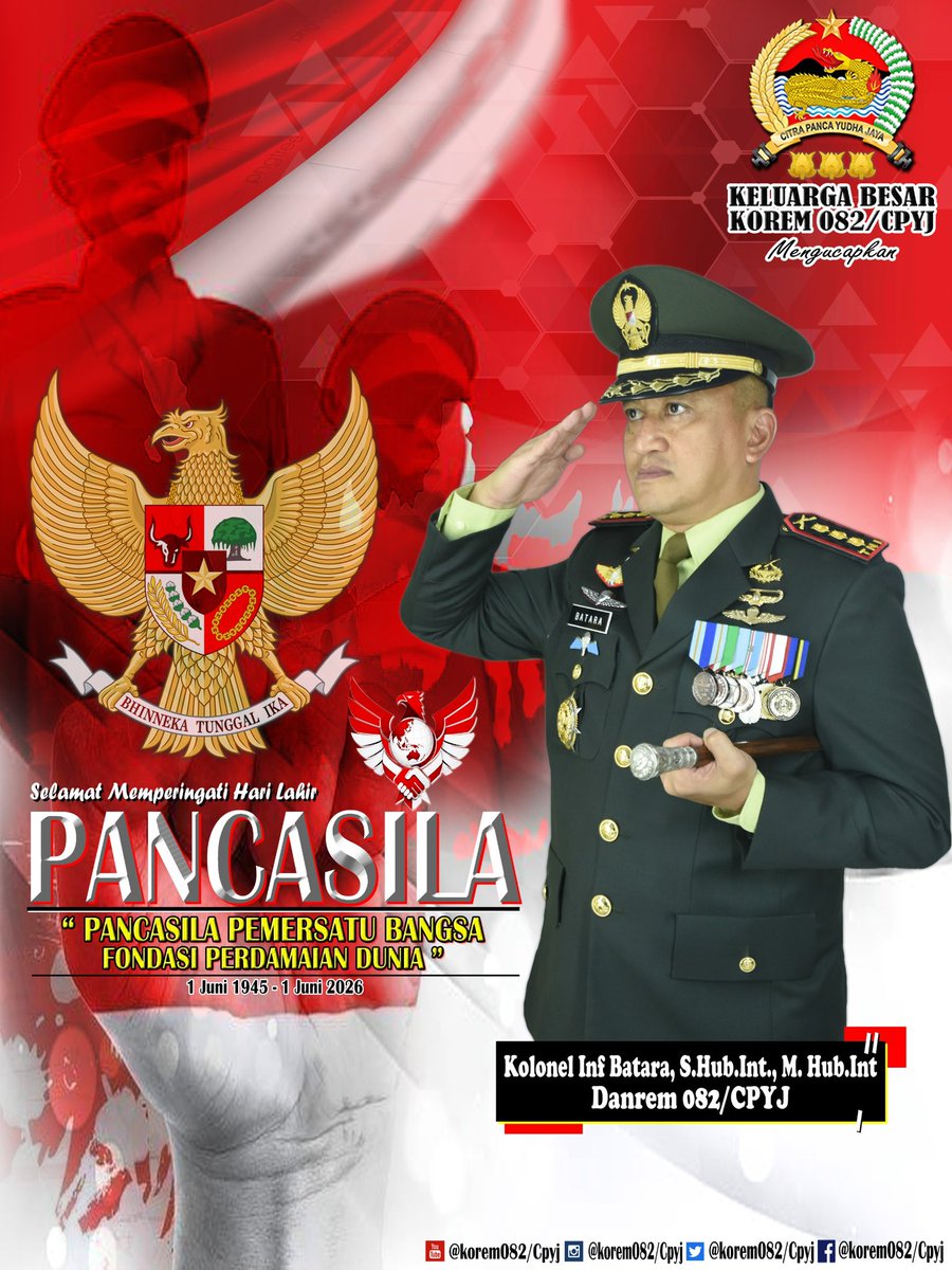 082Cpyj's tweet photo. Selamat memperingati Hari Lahir PANCASILA
1 Juni 2026 https://t.co/WTijwPzl4z