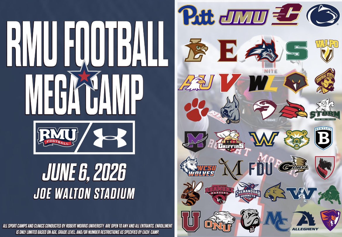 CarterCamplese's tweet photo. I will be attending and competing at the Robert Morris Mega Camp on Saturday, June 6. It looks like some familiar faces will be there, along with plenty of new ones! Looking forward to it!  @rmurecruitsfb @CoachrodHolder @CoachColemanHC @cole_holtz @CoachRobSale @CoachJohnRooney @CoachMorookian @CoachBruneyW_U @Coach_JEmerich @CoachBours @Coach_Rankin @CoachBensing @CoachSalsWLU @CoachJaimieT @PRZVicCastillo @PrepRedzonePA @EdOBrienCFB @AllStatePreps @PAPrepVarsity @Coach_Rice_CC