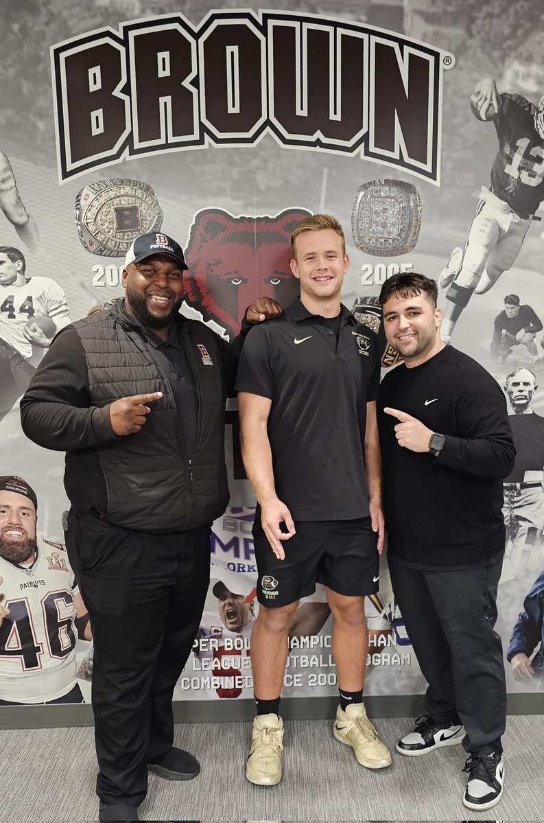 MathiasJohnson2's tweet photo. Had a great visit this weekend @BrownU_Football and big thank you to @BrownHCPerry @CoachW_Edwards @CoachBAM93 @CameronBorges for the tour of elite facilities and campus. Looking forward to the future!💯

@plantpanthersfb @irltb85 @bhernyscoutguy @RecruitingBh @PrepRedzoneFL https://t.co/2clfXEH3Se