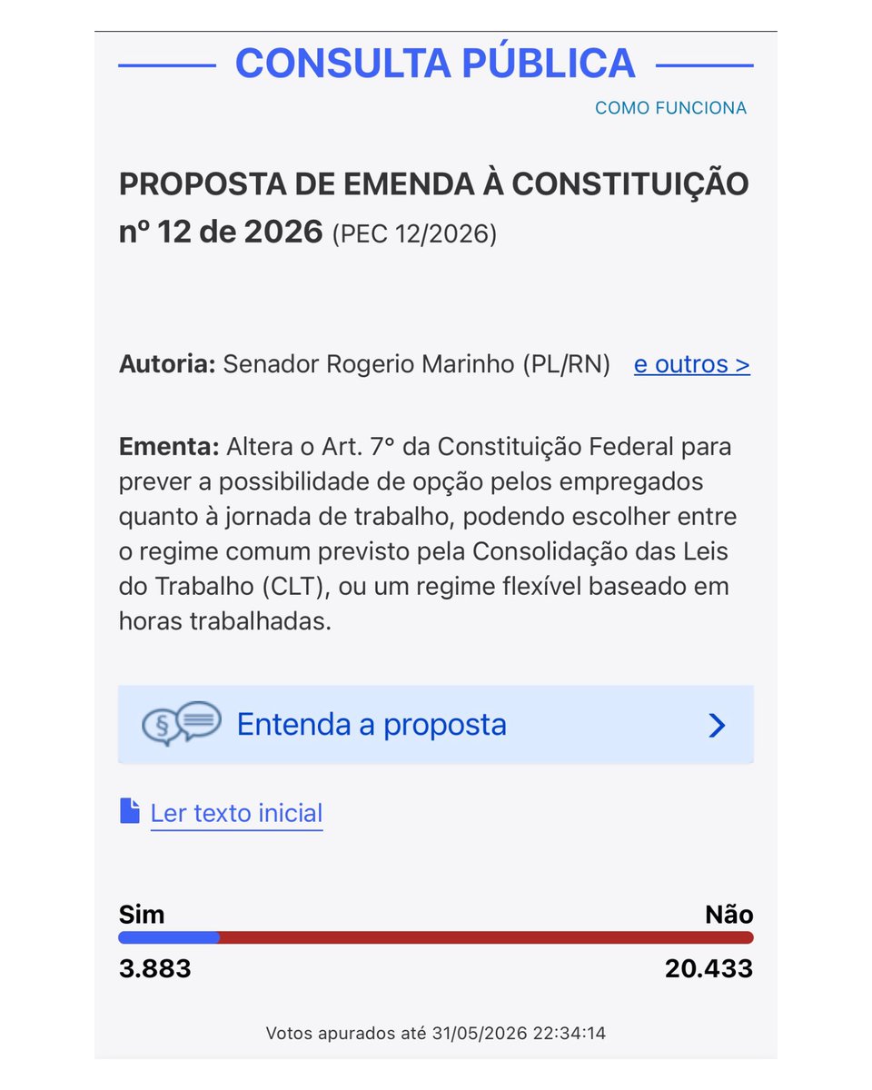 lazarorosa25's tweet photo. 🚨 ATENÇÃO! VOTE NÃO!

QUEREM EMPURRAR UM GOLPE CONTRA O TRABALHADOR!

A PEC das “horas flexíveis” abre brechas para exploração do trabalhador, com acordos desiguais entre patrão e empregado e enfraquecendo direitos trabalhistas.

O trabalhador quer o fim da escala 6x1, não uma nova armadilha.

VOTE NÃO! Link: https://t.co/br9yldG6TT