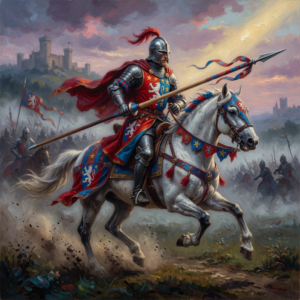 GA0AI's tweet photo. Cavalry charge
#medievalknight #painting #fantasy #knightart #AI https://t.co/pQyG2H9oMJ