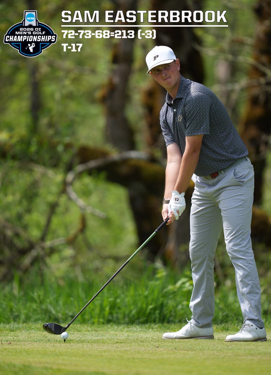 PurdueMensGolf's tweet photo. Let’s play Monday! 

🙌 Sam Easterbrook plays for All-America status in Monday’s 4th round. https://t.co/ZSCxaPeX9x