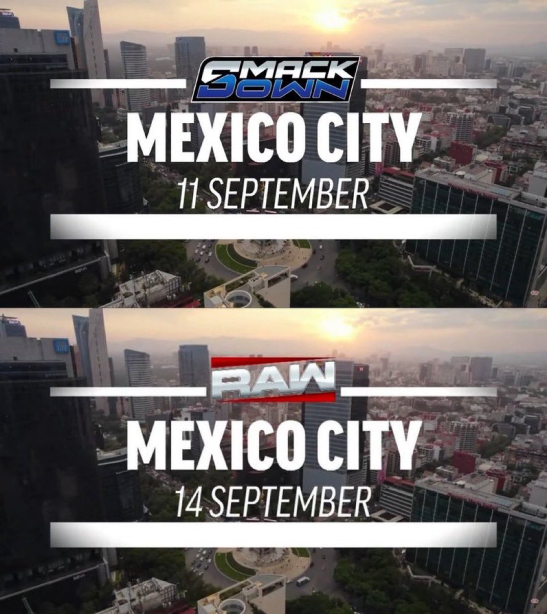 WrestlePurists's tweet photo. Dave Meltzer on WWE announcing RAW and SmackDown for Mexico City a week before CMLL’s 93 Aniversario event:

“With CMLL announcing its anniversary show for 9/18 at Arena Mexico, WWE has now announced a SmackDown on 9/11, TripleMania on 9/13 and Raw on 9/14 all at Arena Ciudad in Mexico City. Mexico City is the No. 1 pro wrestling market in the world by leaps and bounds, but even that is stretching things. 

TripleMania should sell out and the anniversary show will sell out, and I think Raw will as well. SmackDown I’m not sure about. But just the fact WWE will book TV in Mexico City, and specify it the week before the anniversary show indicates something that eventually was going to happen, but is happening now. 

The TripleMania show is traditionally in August and was clearly moved back a month because September is anniversary month, but adding the tapings was something more as WWE had been okay with AAA vs. CMLL, but adding WWE to the mix takes things up. I suspect there will be AEW talent on the CMLL shows both of those weekends.”

(@WONF4W Daily Update)