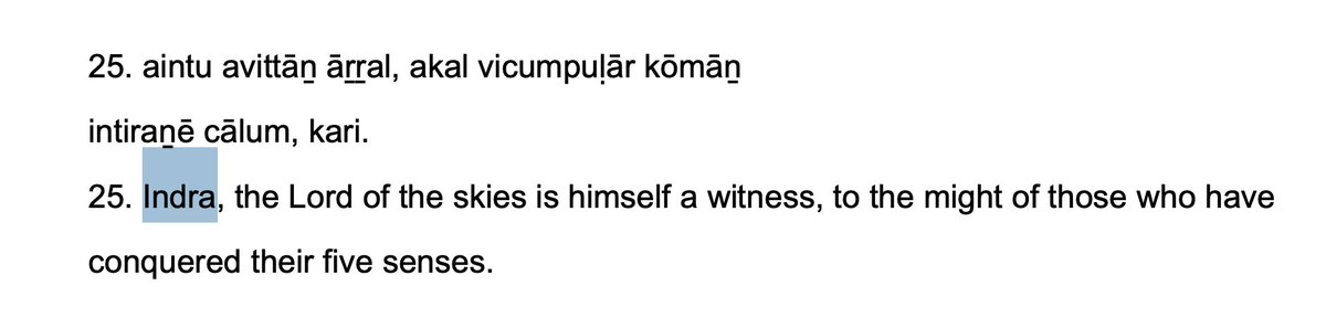 jithendtk's tweet photo. you are correct 

Indira the lord of the heavens is not specific to Hinduism, he is revered by Islam, Christanity, Judaism  etc 

I suggest first read the Kurals and then speak
 
source - Tirukural 

3. nīttār perumai 
3. CHAPTER 3  -ON THE GREATNESS OF RENUNCIATION