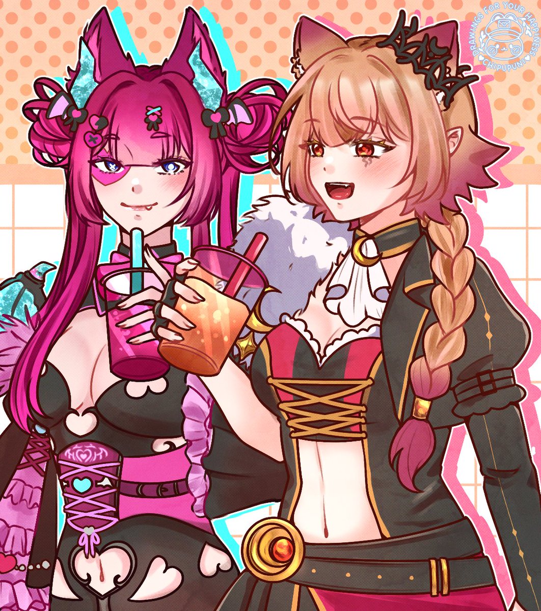 marethian's tweet photo. "You've got a friend in me; you've got a friend in me... 🎵 When the road looks rough ahead, and you're miles and miles from your nice warm bed... 🎶 Just remember what your old pal said... 🎹 We stick together, we can see it through... 'cause you've got a friend in me!" 🤠🚀 Who needs to browse Disney's selection for a legendary duo when we've got the ultimate fun vibes right here with @kokorumiVT and @VylettMoonheart? 🦇🌒 Lovely art by the very talented @chipupuni - thank you so much! #RumiArt #vypaint
