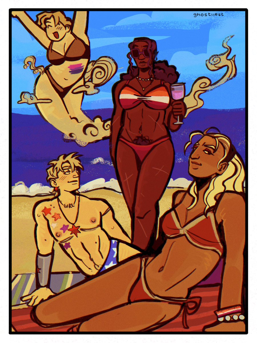 ghostiiest's tweet photo. young justice ladies 4 pride month!! https://t.co/QIH2kxXM9Y