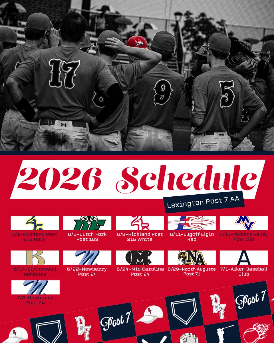 P7Baseball's tweet photo. The Lexington post 7 AA &amp; AAA Juniors start up the summer this week! Looking forward to a great summer! #Post7 https://t.co/O2YIqs492Z
