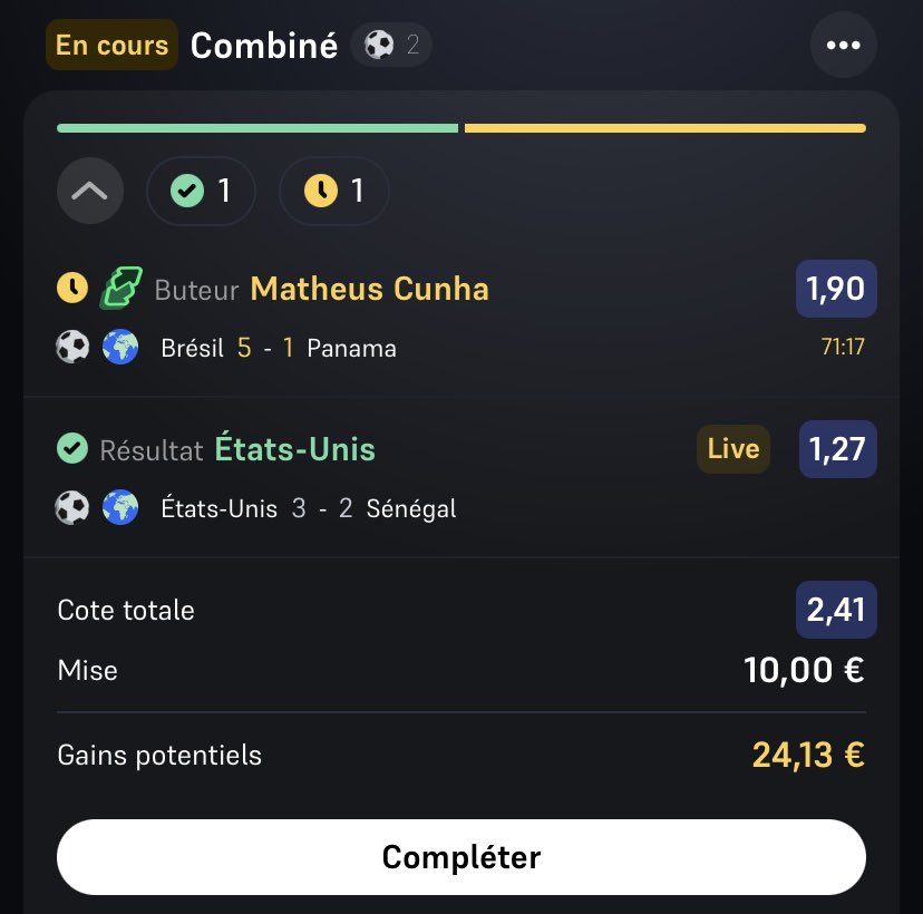 Sayf340's tweet photo. Bonjour @WinamaxSport comment se fait-il que mon pari est annoncé perdant alors que son remplaçant a marqué et que le pari est éligible à la « garantie remplaçant » ? https://t.co/2mTUr29ZF3