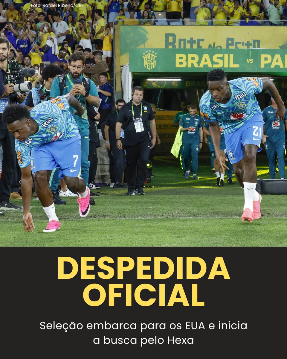 Torcedorescom's tweet photo. Brasil define últimos passos antes da Copa. Delegação embarca para os EUA nesta segunda-feira.

🗞️ https://t.co/1X2IltLFKg https://t.co/1WBb1S3nUQ