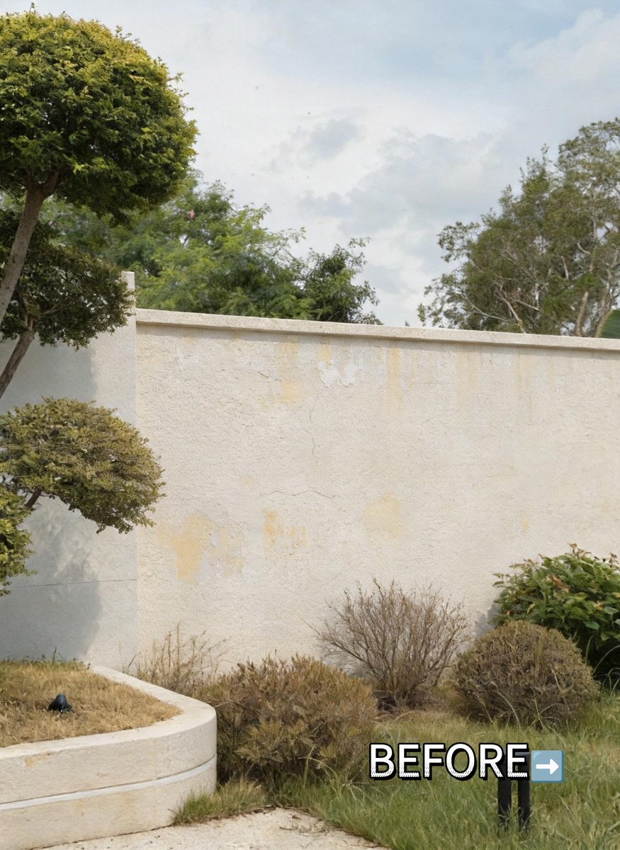 tech_woodn's tweet photo. A plain courtyard wall can become a design feature. TECHWOODN WPC wall panels pair warm wood-grain texture with a 360-degree full-coverage surface treatment for outdoor projects. A simple before-and-after upgrade with clear visual impact.

#WPC #OutdoorCladding https://t.co/WgoiWSt2Mj