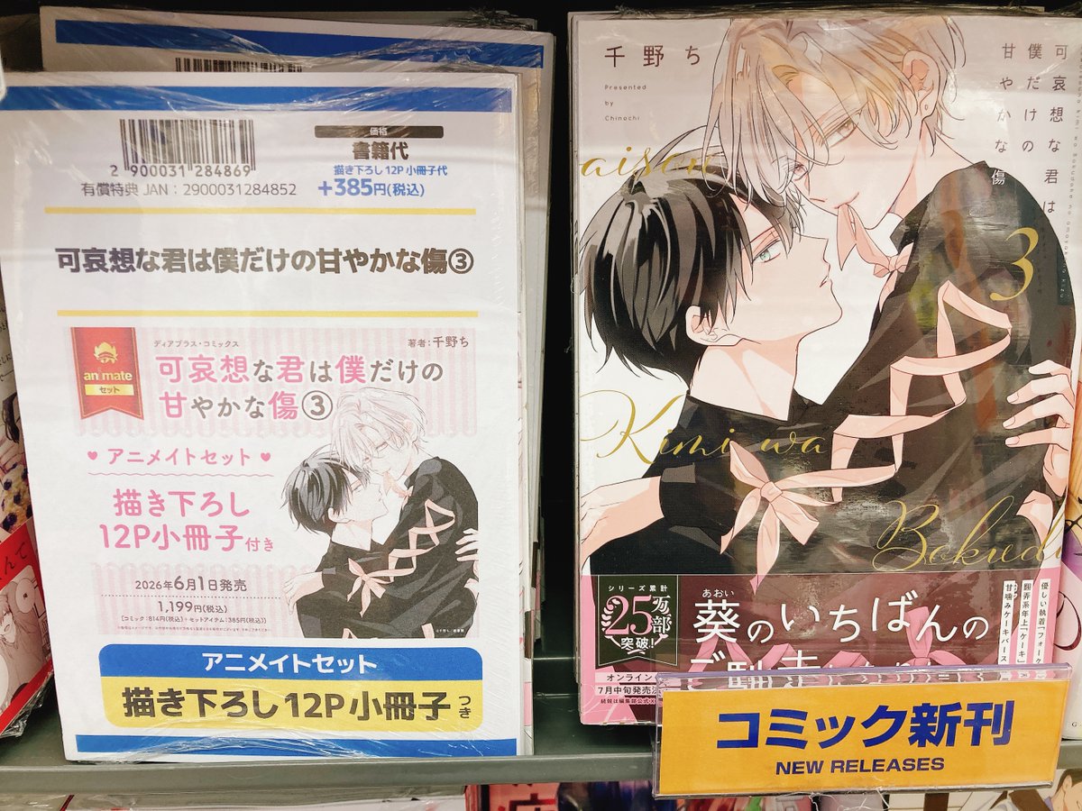 書籍入荷情報】 可哀想な君は僕だけの甘やかな傷 3 アニメイトセットが
