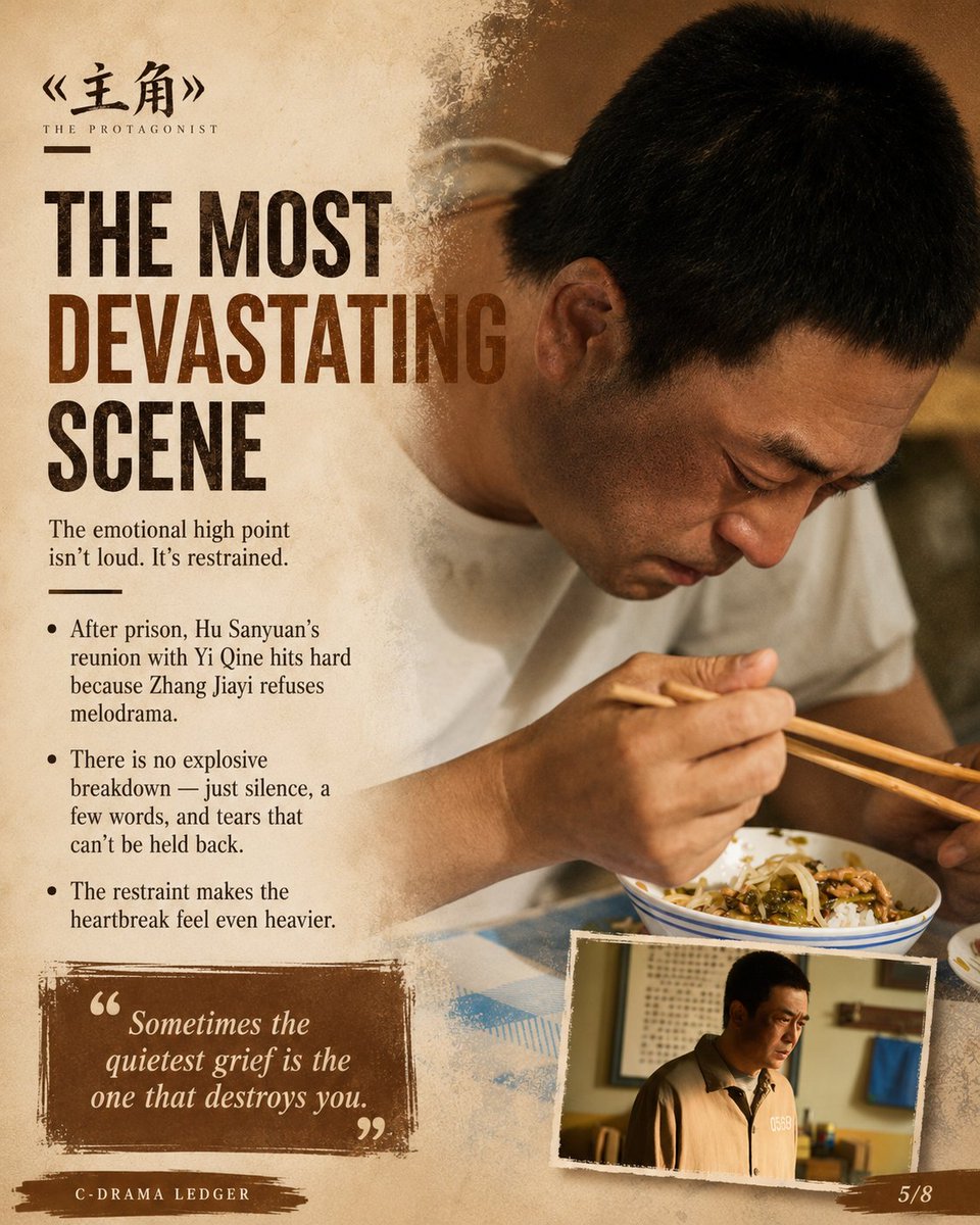 cdramaledger's tweet photo. Hu Sanyuan works because he feels real.

Rough. Stubborn. Flawed. Loyal.

Zhang Jiayi doesn’t overplay him — he lets the silence, tired eyes and restraint do the damage.

#TheProtagonist #ZhangJiayi #CDrama https://t.co/XzYqOJi1RI