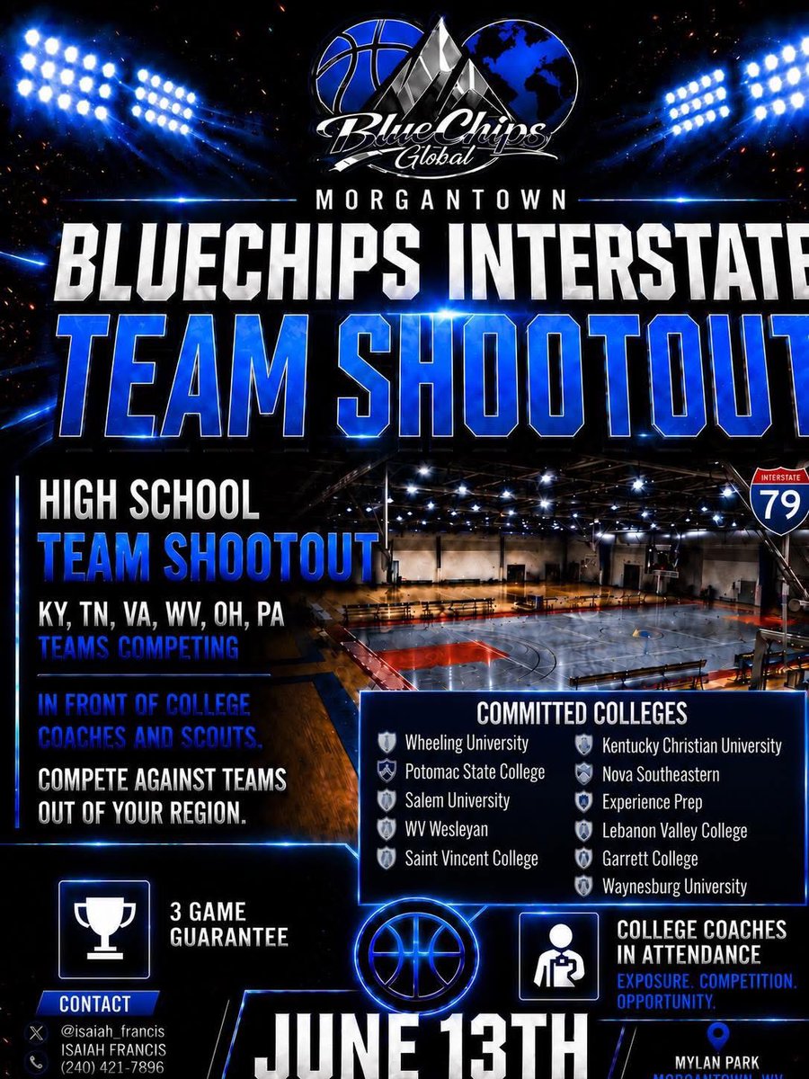 BlueChipsGlobal's tweet photo. Add @bethanywvmbb and coach  @BrianBshaw to the list June 13th! https://t.co/uHR5Z3DMot
