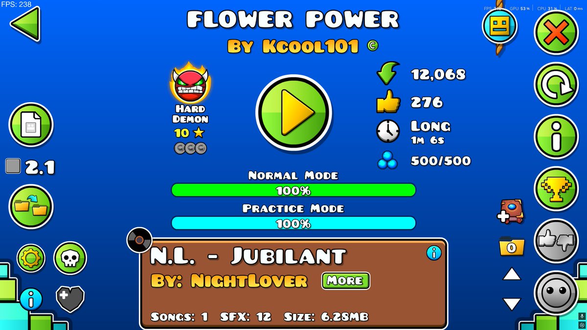 ldark912's tweet photo. Demon 1000 gracias robtop por todo igual este es un nivelazo que me encanta demasiado asi que por mi esta bien https://t.co/eTX2OYZQ81