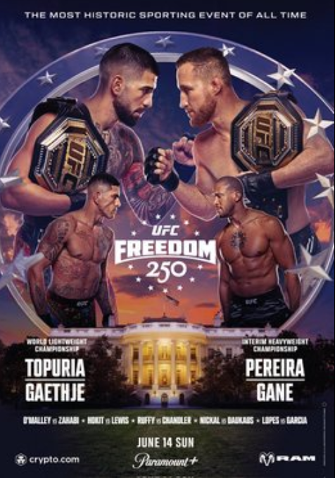 GnosticWatcher's tweet photo. So June 14, 2026 becomes a convergence point:

Trump turns 80.
8 = octagon.
UFC fights in the octagon.
Stage looks like Stargate.
https://t.co/54JZCtWjLs sponsors.
White House anchors it in state power.🧵 https://t.co/2xYnrLBQ9Y