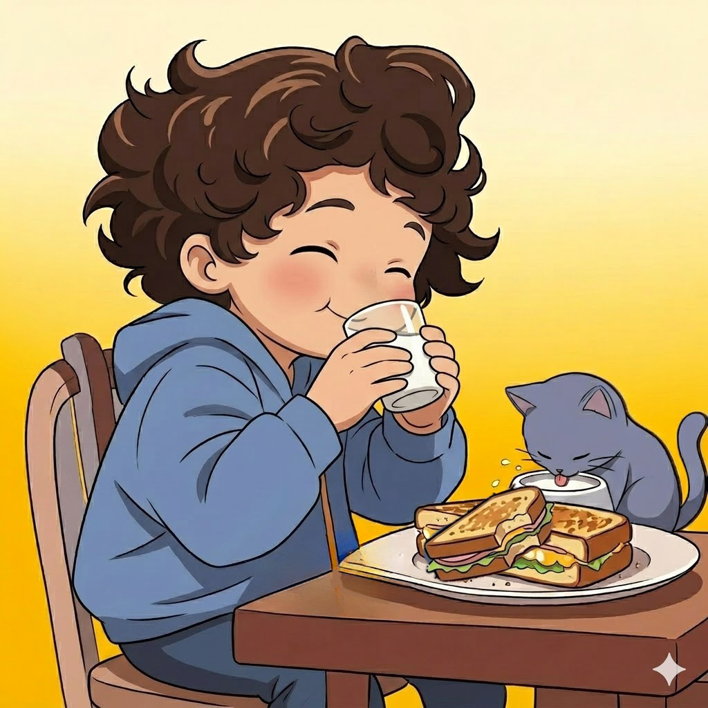 ehon_aifa's tweet photo. https://t.co/3jPLLerEMs #絵本ひろば 

今日から６月ですね！
6月1日は牛乳の日

こっくんとにゃんこも二人で牛乳、おいしいね！
にゃんこはにゃんこ用のmilkを飲んでるよ
二人とも、たくさん飲んで、大きくなろう！

本編は絵本ひろばでお楽しみください
#牛乳の日
#創作絵本 #AI絵本 #あいふぁ https://t.co/1kYIYIVqtf