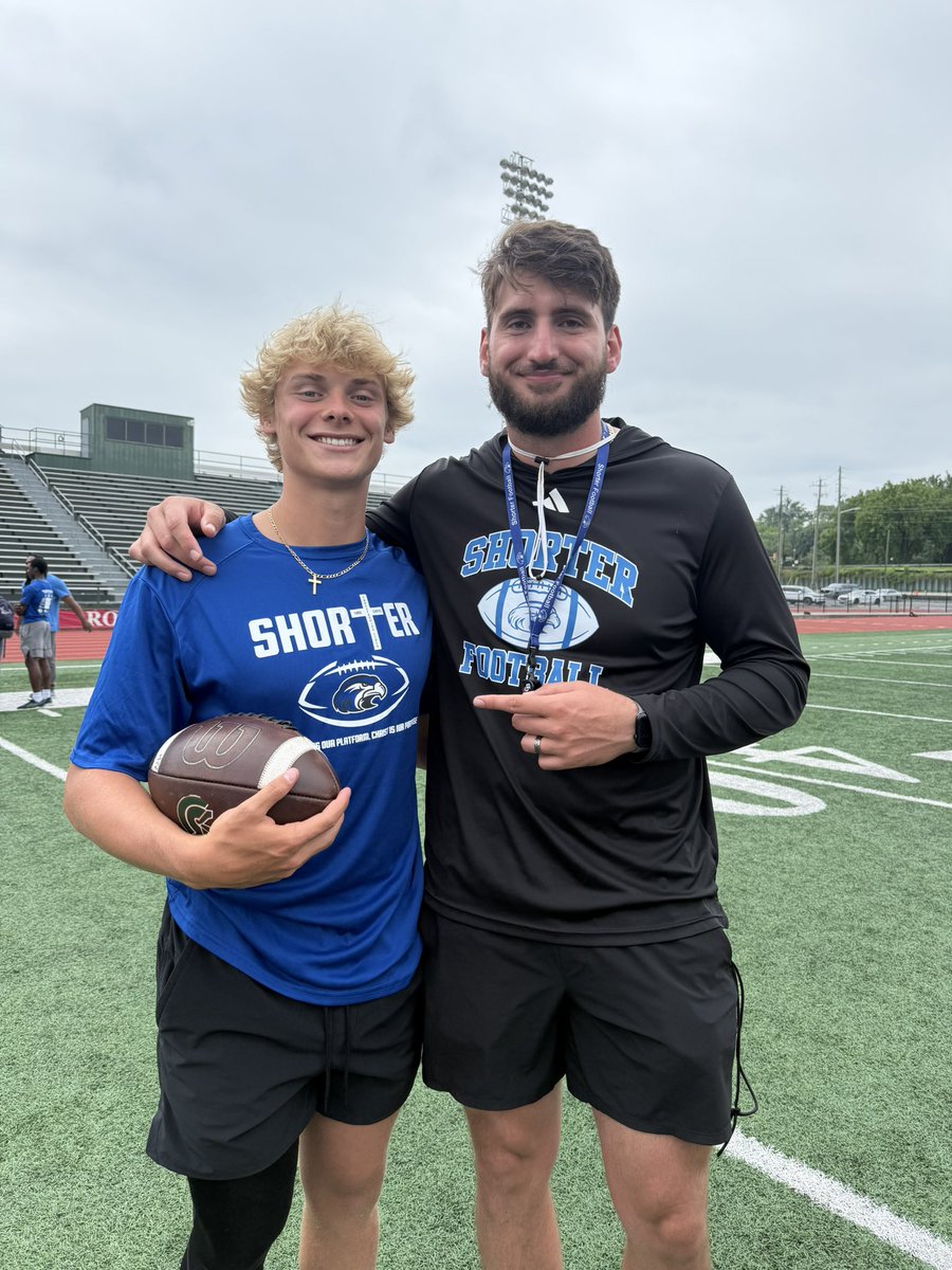 AlexSchlieman's tweet photo. After a great conversation with @CoachDietlSU I am blessed to receive an offer from @Shorter_FB! 
@KJOTISSR @coachmorrison58 
@SeanPender23325 @CoachJoeKemp @mfarrellsports @NorthHallFB @RecruitGeorgia @NEGARecruits @CJacksonPRZ @CoachDougSaylor https://t.co/h6snjhGZs0