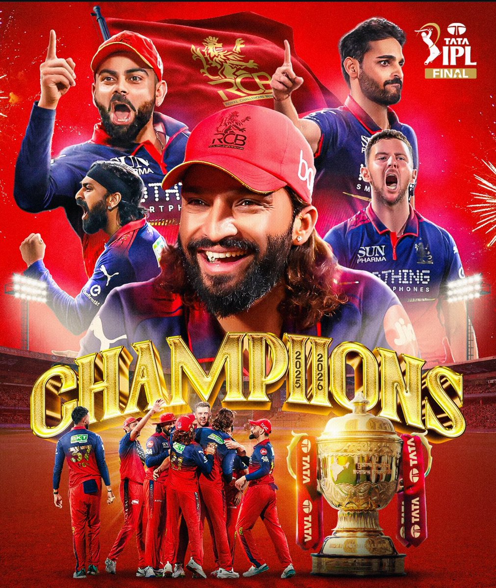 sazmi1999's tweet photo. Congratulations @RCBTweets for winning the IPL 2026 🏆
🏆🏆🏆🏆🏆🏆👑👑👑👑👑💪💪💪💪💪☠️☠️☠️☠️☠️☠️☠️☠️👑@kingkhuli https://t.co/T64HizQgNA