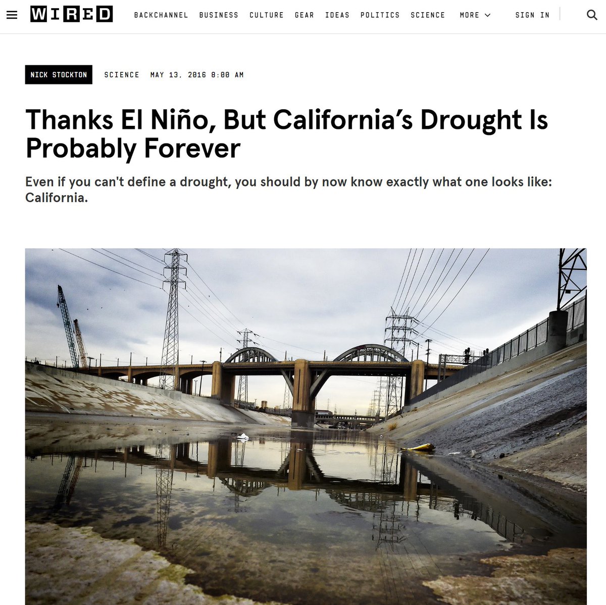 ChrisMartzWX's tweet photo. Ten years ago, WIRED was concerned that California was becoming too dry because of climate change. 

But more recently, WIRED is concerned California is becoming too wet.

Rain or sun, it’s your fault! https://t.co/GeoWff5cGz