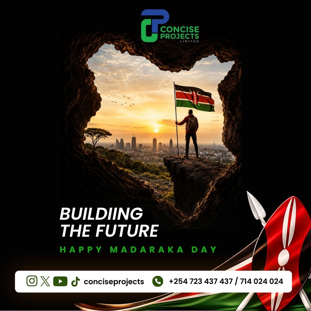 conciseprojects's tweet photo. As we commemorate Madaraka Day, we honor the builders, dreamers, and citizens whose efforts continue to shape the nation we proudly call home. 

Together, we are building Kenya's future.

🇰🇪 Happy Madaraka Day!

#HappyMadarakaDay https://t.co/3BfNh5TgHy