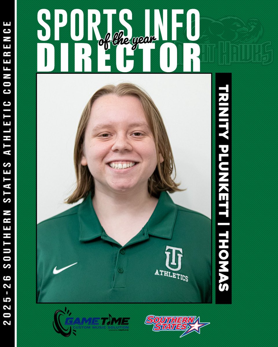 SSACsports's tweet photo. 🏆 𝗧𝗛𝗘 𝗕𝗘𝗦𝗧 𝗢𝗙 𝗧𝗛𝗘 𝗦𝗦𝗔𝗖

The 2025-26 SSAC year-end award winners have been announced ⬇️

Neptune GameTime Sports Information Director OTY: Trinity Plunkett (@tunighthawks)
Athletic Director OTY: Tracy English (@CareyAthletics)

🔗 https://t.co/LnFwO2EsWx https://t.co/L4dXVciQXS