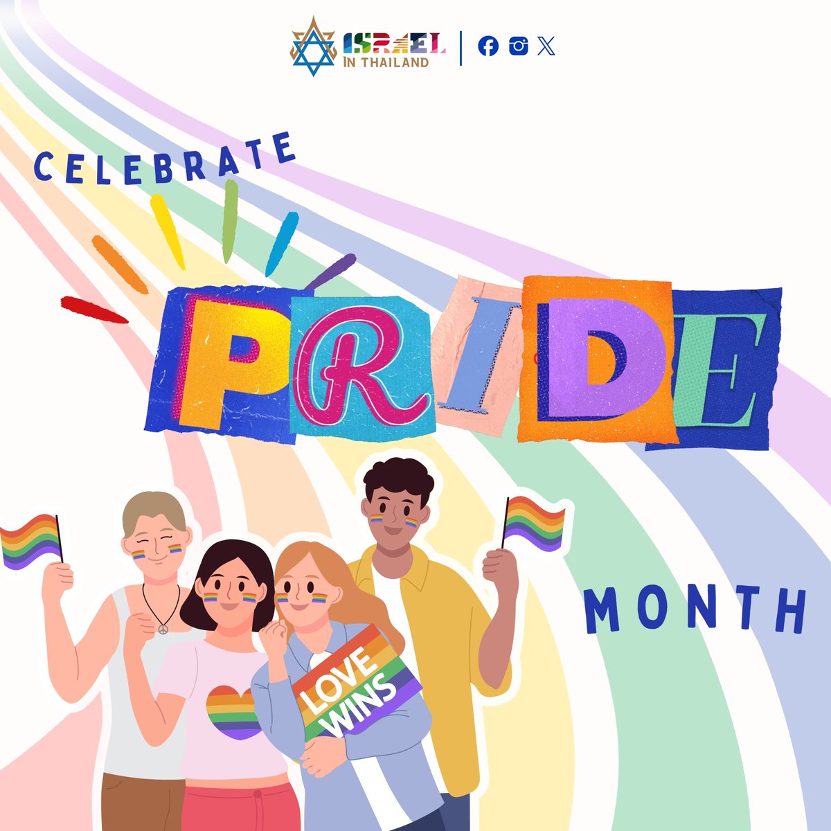 IsraelinTH's tweet photo. ยินดีต้อนรับเดือนมิถุนายน 🌈
เราจะพาทุกท่านย้อนกลับไปชมบรรยากาศ Pride Month ที่อิสราเอล 🇮🇱✨ 

ปีนี้จะเต็มไปด้วยสีสันแค่ไหน เตรียมตัวให้พร้อม แล้วมารับพลังแห่ง #Pride ไปด้วยกัน ❤️🧡💛💚💙💜 https://t.co/ZQR3wlhkr4