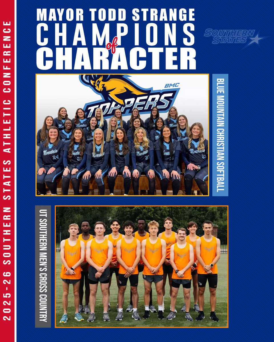 SSACsports's tweet photo. Mayor Todd Strange Male Champions of Character Team Award: @uts_firehawks Cross Country
Mayor Todd Strange Female Champions of Character Team Award: @bmcsports Softball https://t.co/InhKIajJng