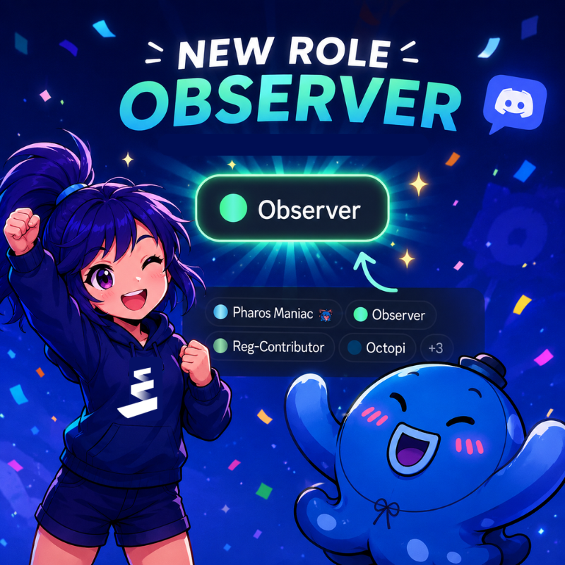 vyforwork's tweet photo. 🌊 The first batch of Pharos Storytellers is finally here!

Congrats to everyone who earned the ⚓ Storyteller role after a month of creating and sharing the RealFi vision of @pharos_network.

I’m happy to receive the Observer role this round. Have you checked your Discord yet? 👀

#PharosStoryteller