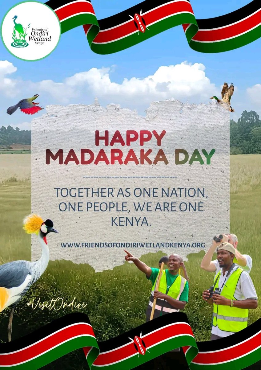 EastStay's tweet photo. From all of us here at the Friends of Ondiri Wetland Kenya - FOWK, we wish you a Happy Madaraka Day! 🖤❤️🤍💚

#Madaraka #MadarakaDay #Kenya #KenyaAt63 #ProudlyKenyan #MadarakaDay2026 https://t.co/wL2QEE9sRE