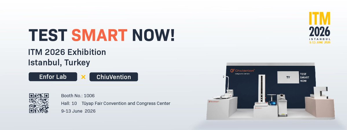 CIVChiuVention's tweet photo. 🇹🇷 Only 8 days until #ITM2026!
Meet ChiuVention in Istanbul and discover smarter textile testing solutions.
📅 Jun 9–13
📍 Booth 1006
📍 Hall 10 TÜYAP Fair Convention and Congress Center
See you there!
https://t.co/yJdWTQvVZs
#TextileTesting #TextileIndustry #QualityControl https://t.co/HVHXe8W3LE