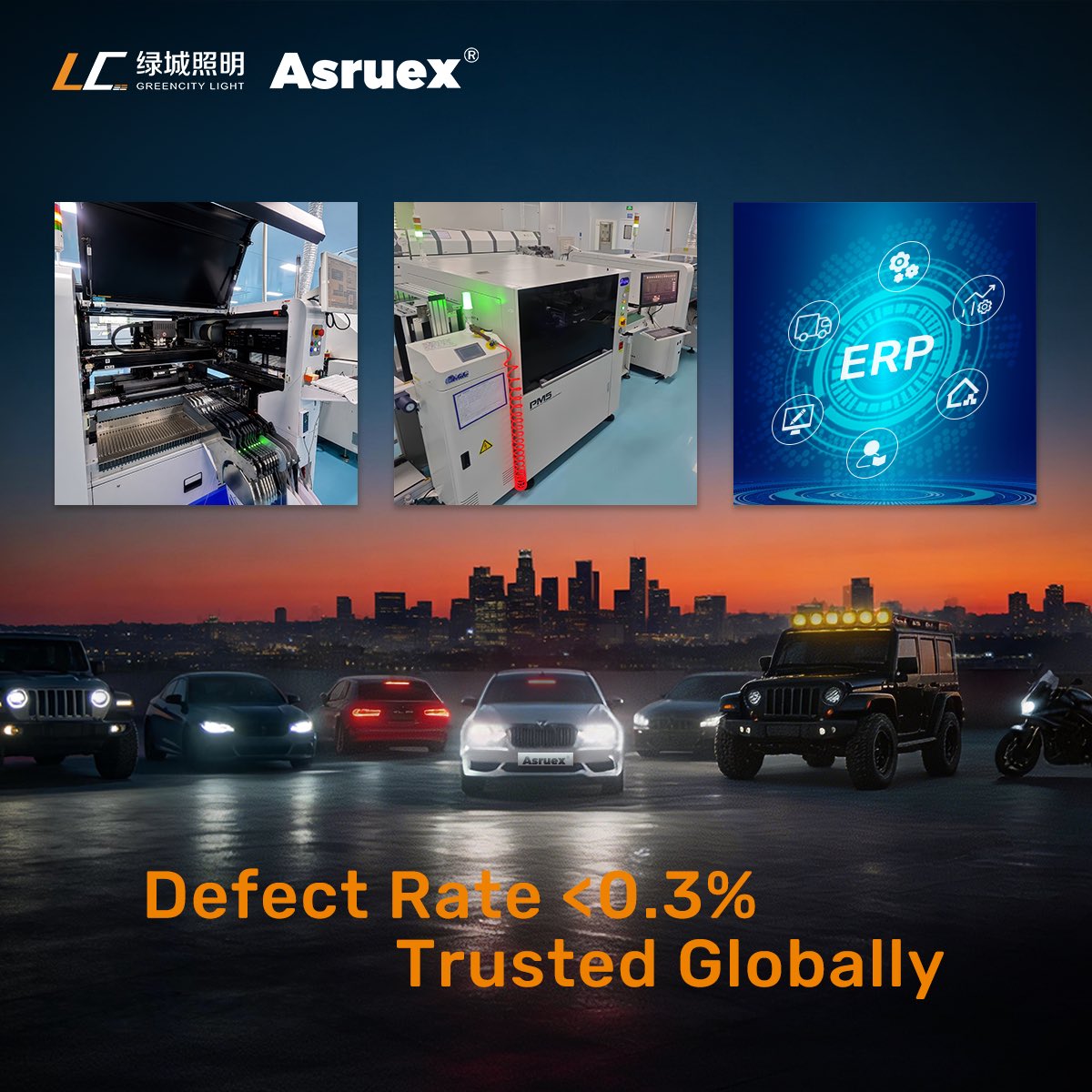 GreencityLED's tweet photo. From 2020–2022, we strengthened every part of our business: from advanced R&amp;D &amp; product engineering to production systems &amp; manufacturing precision. These investments transformed our capabilities, helped us achieve a defect rate below 0.3% &amp; support customers in 125+ countries. https://t.co/clDCWrOb0G