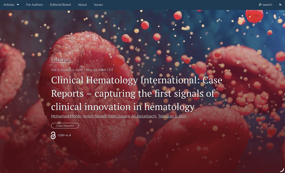 Mohty_EBMT's tweet photo. Clin Hematol Int: Case Reports is the new peer-reviewed open access journal launched by @TheIACH 
Please share your best cases.

https://t.co/ZXHCU0erJI https://t.co/PvjnmFiG8I