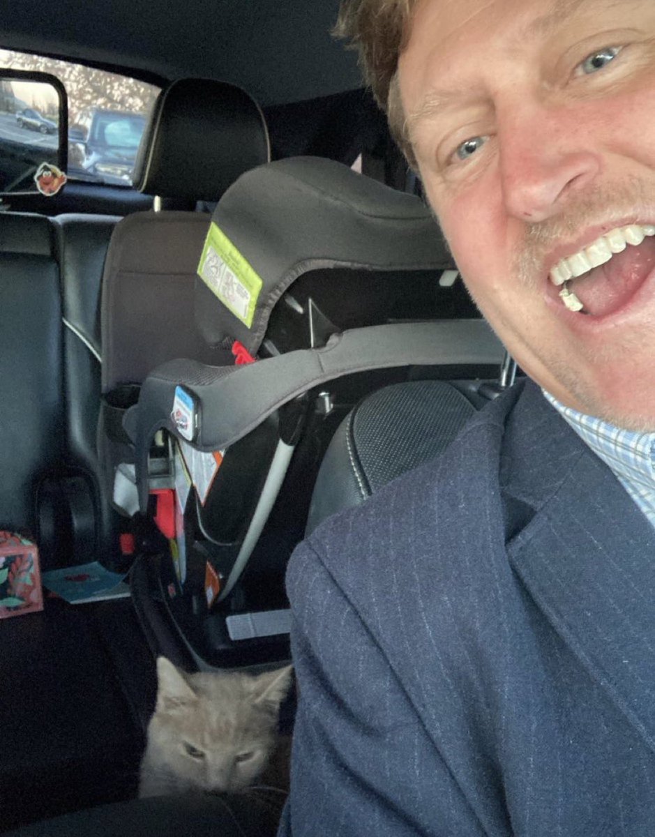 catshealdeprsn's tweet photo. Left the office &amp; found the neighbors cat in my car. https://t.co/CSK8oUXB1c