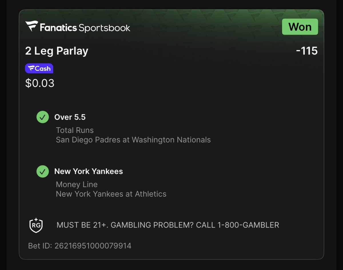 AKhan03's tweet photo. ⚾️ 5.31.26 MLB 🆓 PLAY RECAP ⚾️ 

3-1 on 🆓 Plays 💰🔥💰🔥

Rays -1.5 +100 ✅ 
Braves -125 ❌
Brewers + Misiorowski 6+ K -150 ✅ 
Yankees + Padres/Nationals o5.5 -115 ✅ 

Link👇to subscribe for ALL plays🔮
https://t.co/fbJuF8cwKQ

#GamblingX | #GamblingTwitter | #MLB https://t.co/Wang80yR3L