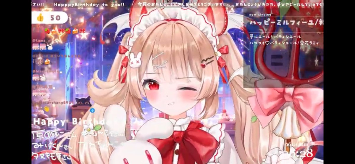 今年もお祝いしてくれてありがとう〜！！🍓🍰🎀 1.私にハピバを歌って