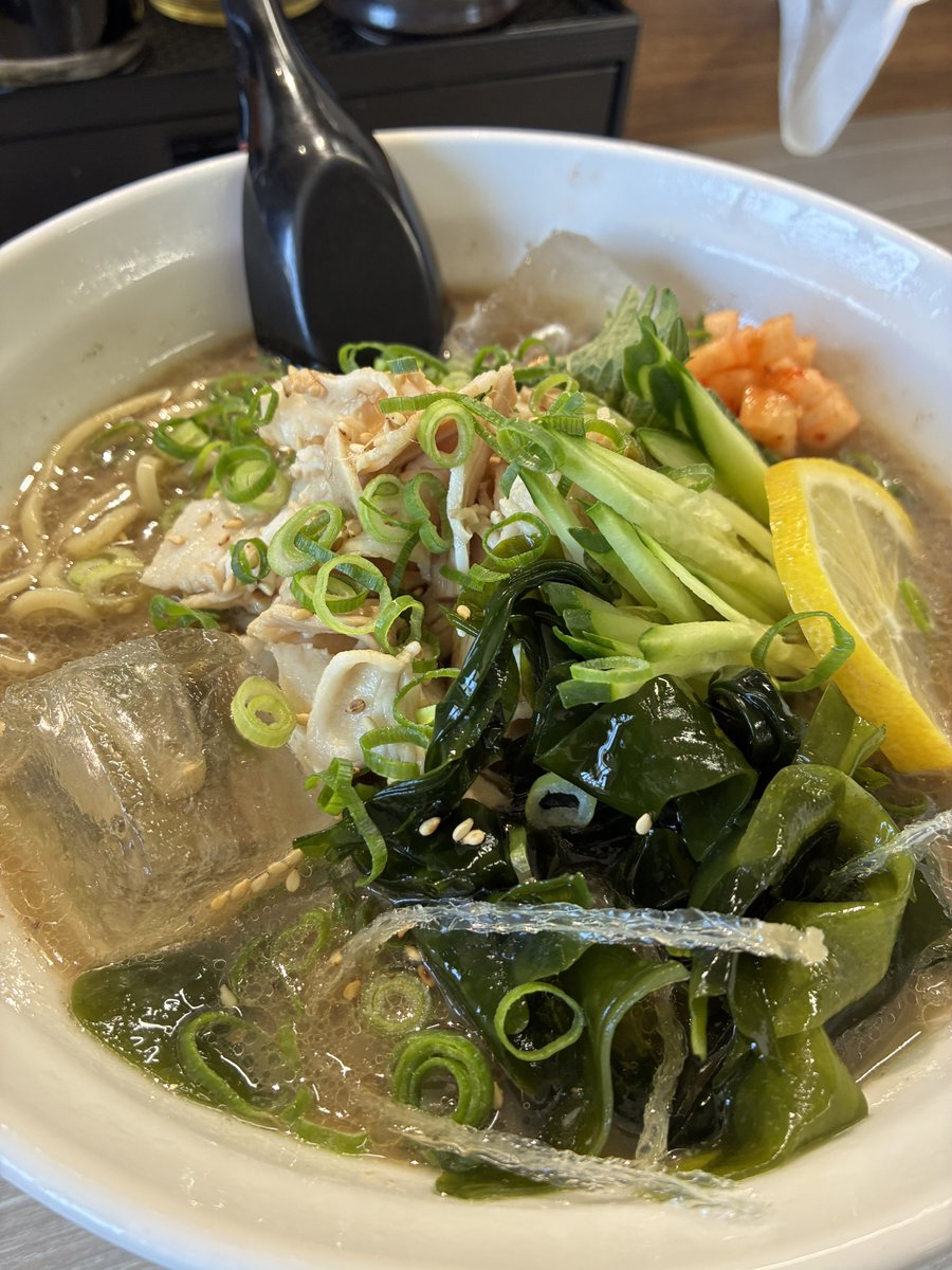 KREDIT_MORIOKA's tweet photo. きぶしの冷にぼ濃いver.🍜
みょうががいい感じです😋 https://t.co/xCGmSzm2br