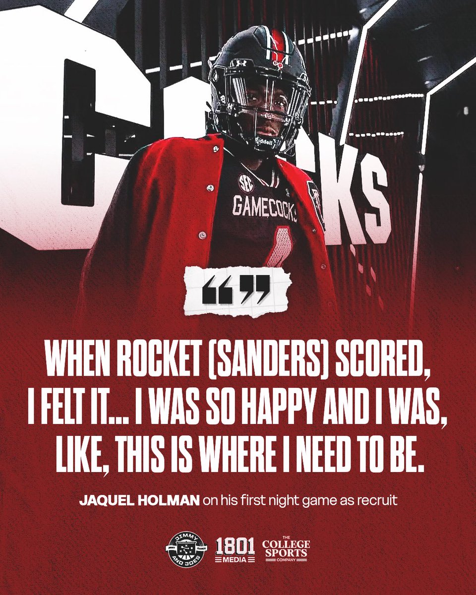 1801MediaCo's tweet photo. The @raheim_sanders game winning touchdown against Missouri helped the Gamecocks land @JaquelHolman 👀🐔 https://t.co/xQhHDZtkTu