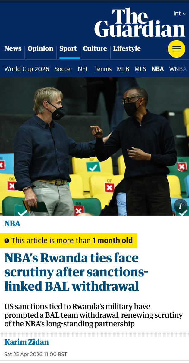 FactsOnRwanda's tweet photo. RWANDA

From the sanctioned to the champions

The story of Rwanda's resilience arrives at the Global Basketball. 🏀🇷🇼 #VisitRwanda #NBA #BAL #Basketball #FactsOnRwanda https://t.co/ADoFgTv5er