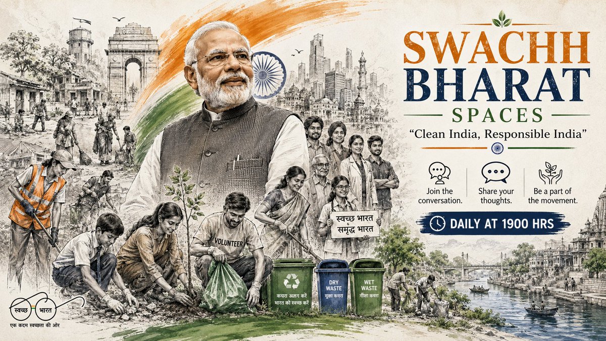 temsutulaimsong's tweet photo. 🎙️ Join the Space: https://t.co/ZFuVmeqzNx

Your story may inspire thousands to take the first step.
🕖 Daily at 1900 Hrs

🚮🇮🇳 Have you contributed to the Swachh Bharat Mission in your own way?
Whether you are a volunteer, sanitation worker, social worker, teacher, student, environmentalist, community leader, innovator, or simply a concerned citizen, we would love to hear your story.

What initiatives have you taken?
What challenges did you face?
What impact did you witness?
What lessons can inspire others?
Join our daily #SwachhBharatSpaces and share your experiences, experiments, innovations, and interactions that are helping build a cleaner and more responsible India.

Reply below or DM if you would like to join as a speaker.

#SwachhBharat #CleanIndia #SwachhBharat #SwachhagrahiSammanDiwas #ViksitBharat