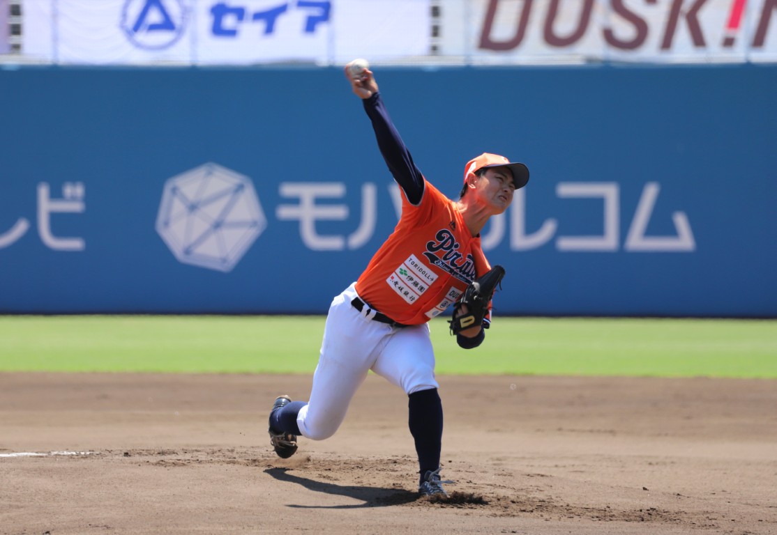 mappy_e's tweet photo. 【note更新🍊】

「2026海賊通信」vol.7を公開しました⚾️
今回は「徳島相手に念願の初勝利　防御率0.53　6月からのチーム反攻に繋がるか」 #中西真三郎 （なかにし しんざぶろう、背番号19）です🔥

今注目すべき選手を紹介する企画！
選手の魅力や熱い意気込みをたっぷり綴っています💪
▼記事はこちらからぜひご覧ください！
https://t.co/cCETCX650V

#愛媛マンダリンパイレーツ #愛媛MP #四国アイランドリーグplus #海賊通信 #独立リーグ #地域リーグ #愛媛 #野球 #中西真三郎