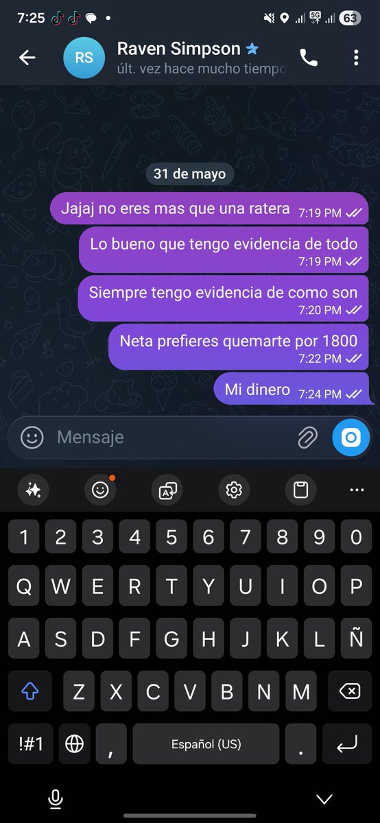 anotheruser12__'s tweet photo. @ravensimpson23 es una ratera, no la contraten, se queda tu dinero y te bloquea cuando le dices que te reembolse, pone excusas para no verte. No pierdan su tiempo ya que borra las conversaciones https://t.co/4LLm2e6r7P