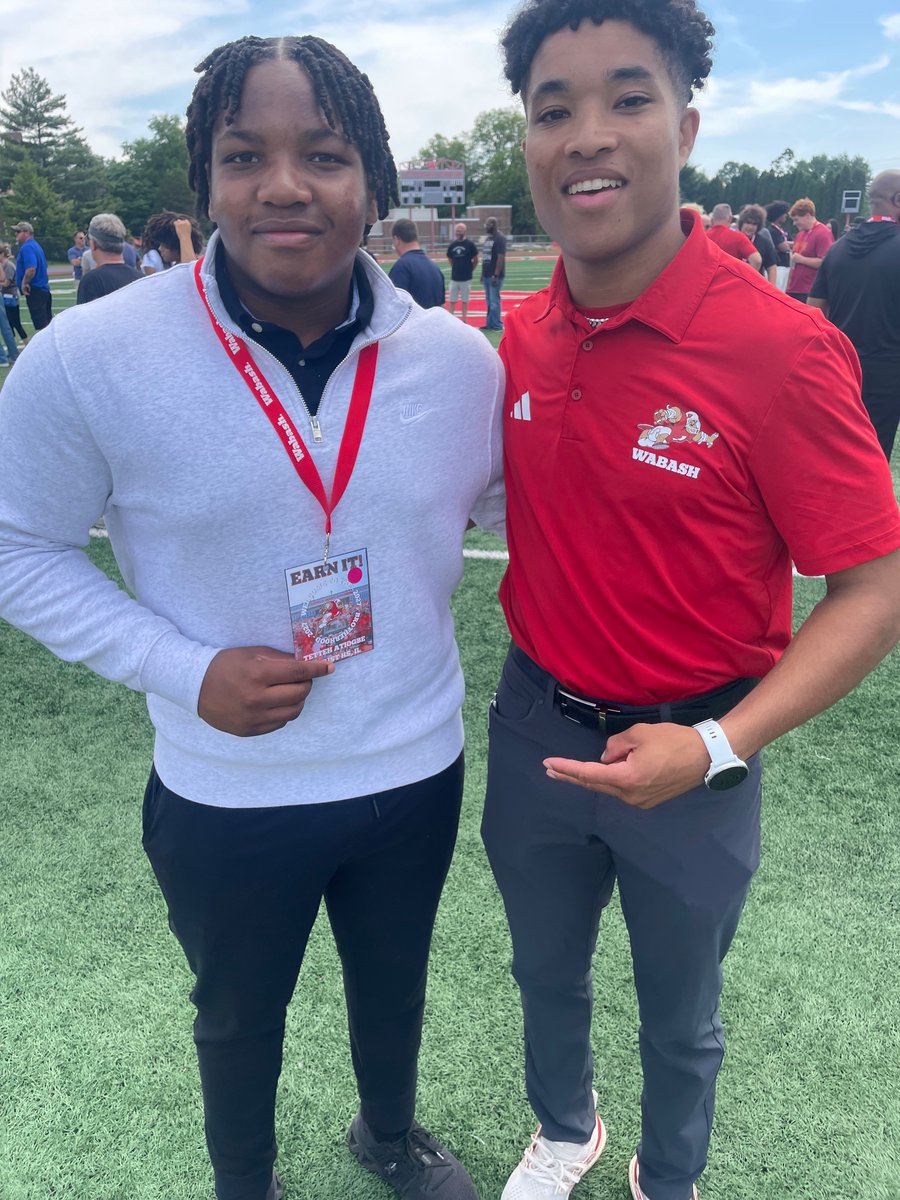 TehKAtiogbe's tweet photo. Great official visit to Wabash University this past weekend. Thank you to @coachbakewatson and the staff for an opportunity to learn more about the program and mission! #WAF!@WabashFB https://t.co/n2ySd2AG7S