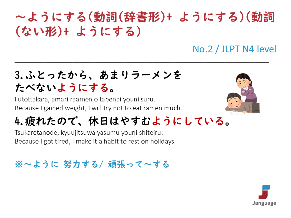 Janguage_jp's tweet photo. JLPT N4 level Grammar(文法)

👉Online Japanese Lessons https://t.co/KDHjhOH5fS
👉オンライン日本語授業 https://t.co/XKqvN21xN7

#learnjapanese #japanese #nihongo #日本語 #日本語学習 https://t.co/ebUneiYT5j