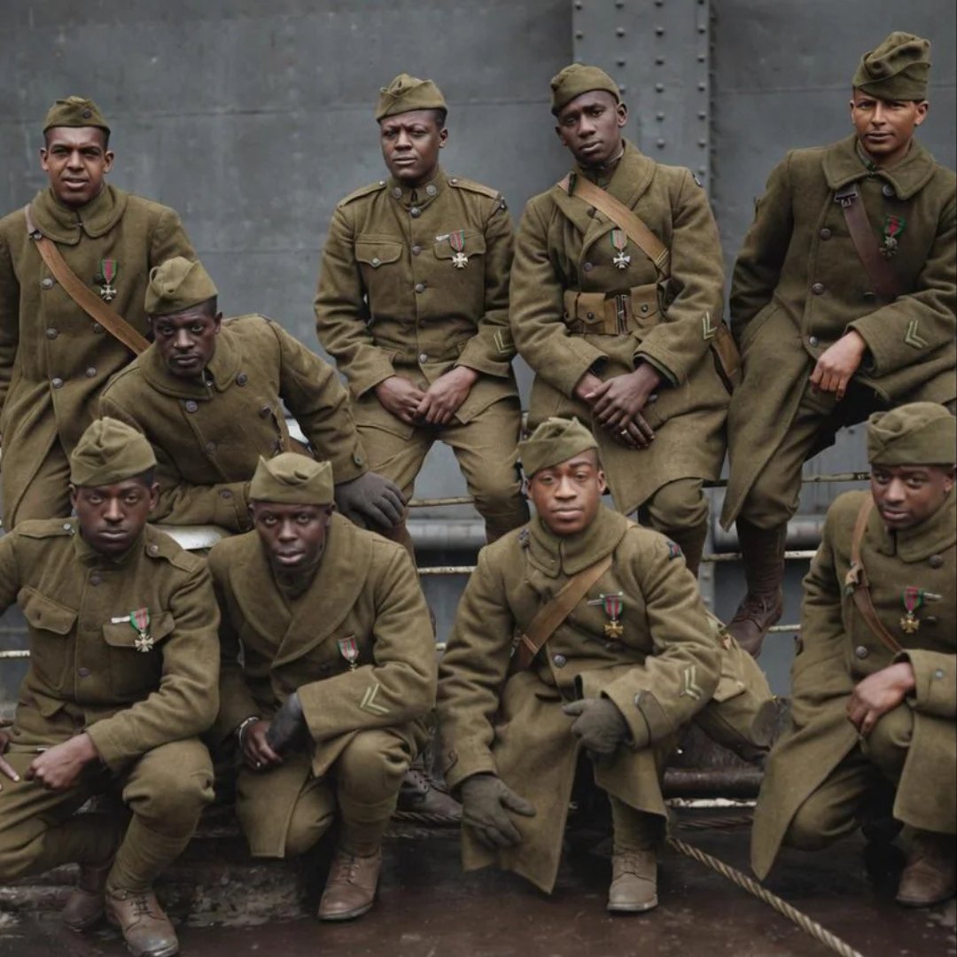 AfricanArchives's tweet photo. The 369th Infantry Regiment (15th New York National Guard), famously known as the “Harlem Hellfighters.”, 1919. https://t.co/BfojcwJoH5