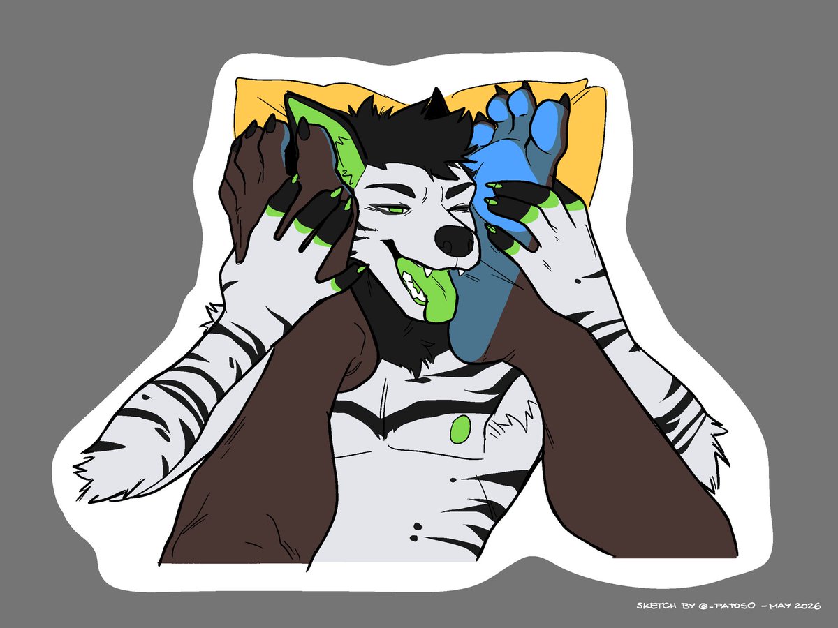 _patoso's tweet photo. Happy place!
Sketch for @SimplyStixx!
#furry #feet https://t.co/Uctu69gBUt