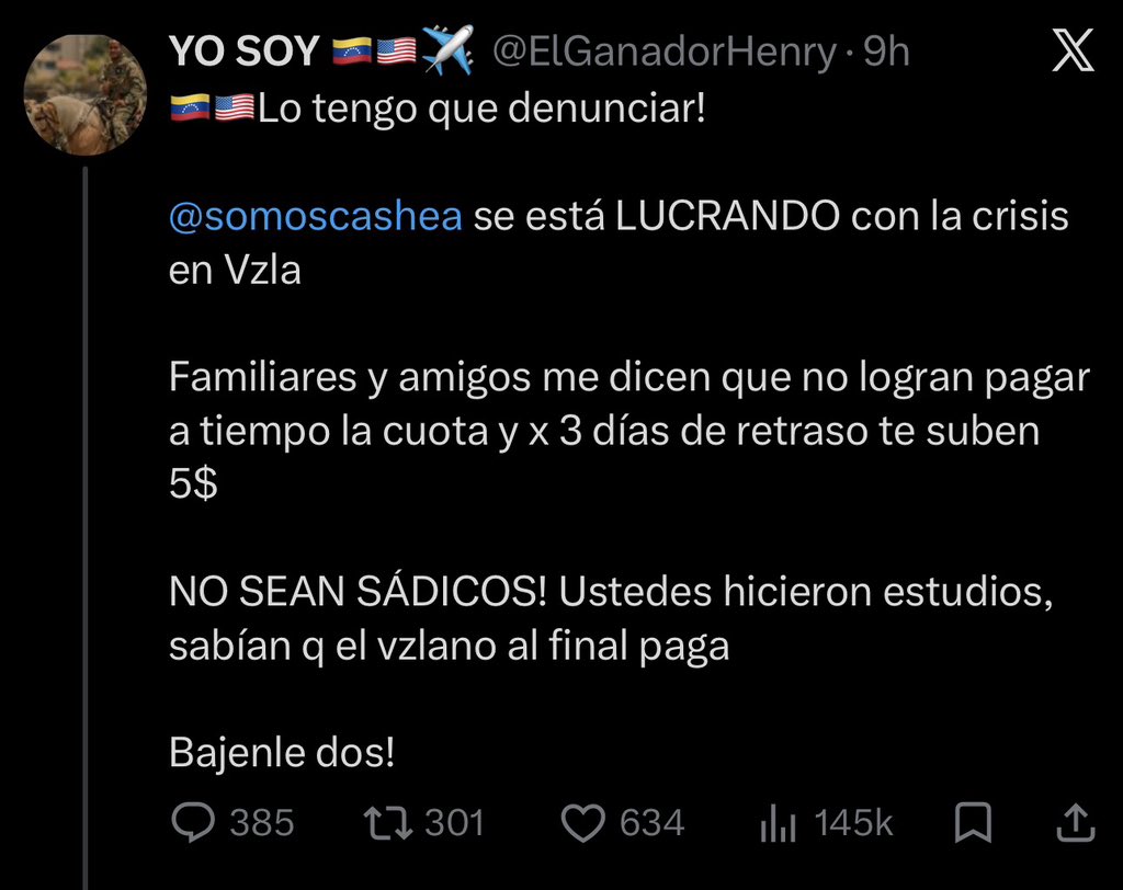 estendenciavzl's tweet photo. "Cashea" es tendencia por las respuestas a esta publicación de @ElGanadorHenry https://t.co/Xm8z6nrtWg