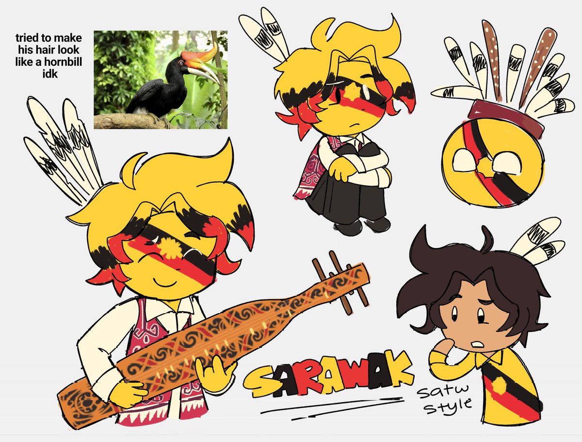Lumberbelly's tweet photo. selamat hari gawai!!! gayu guru gerai nyamai!!! idk what to post so have my sarawak statehuman ig #statehumans #countryhumans #countryballs #satw ???? https://t.co/bi5XjJVpmW