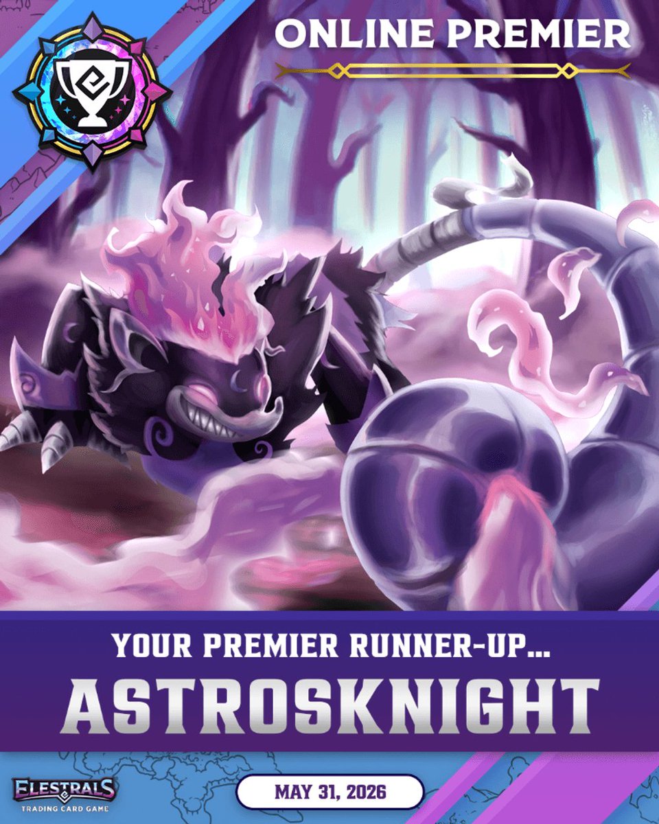 Elestrals's tweet photo. Congratulations to POPE, your New #ElestralsPremier Champion, and the First Sunstrike Premier Champion! 🏆

Big shout out to all the Casters who competed and helped make this an unforgettable event! 🙌

#ElestralsTCG #PlayElestrals https://t.co/IYwwU2fBkb