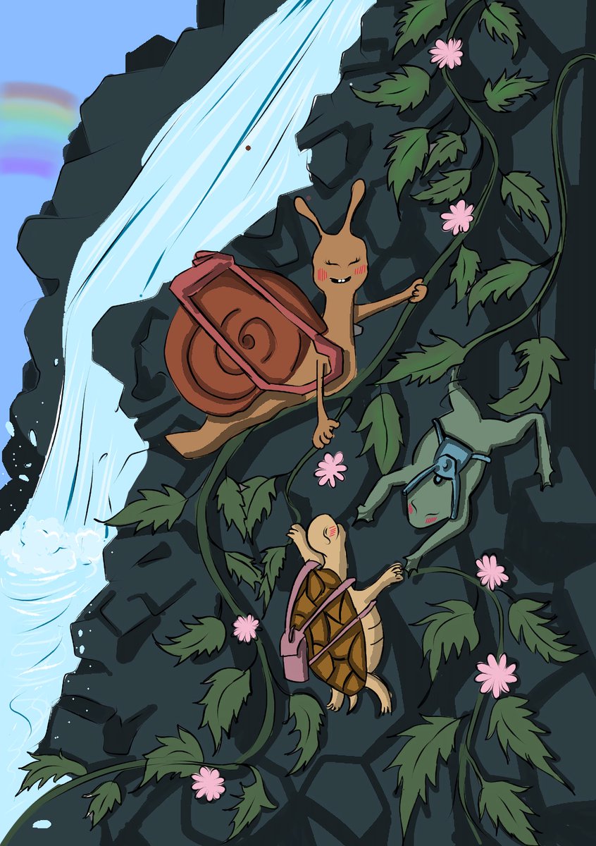 SignalSnail's tweet photo. 3 friends on a trip... 🐌🐸🐢🎒..

#digitalart #cuteillustration #adventure #ArtistonX #snailsignal https://t.co/DA59feDgPt